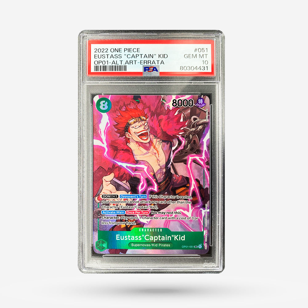 Eustass "Capitán" Kid (OP01-051) Erratas de arte alternativo PSA10 ES