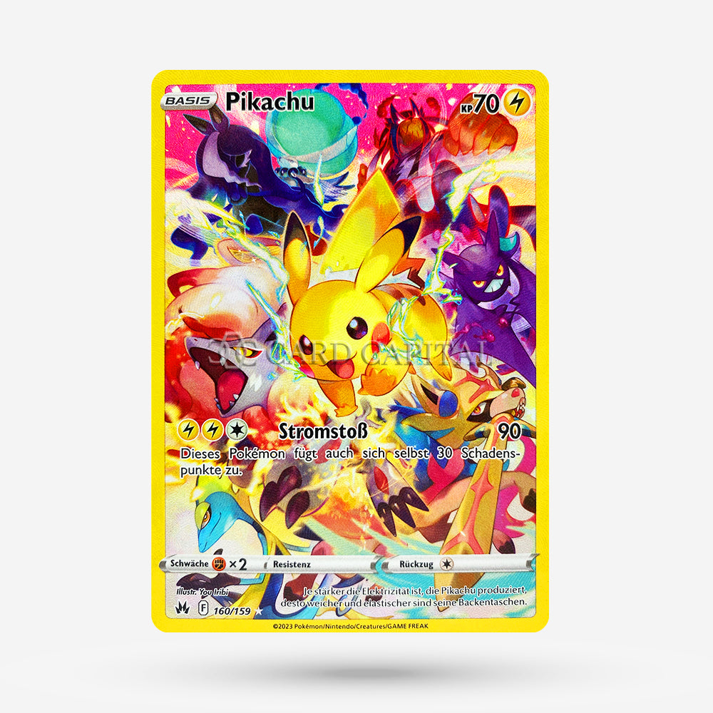 pokemon cards secret rare pikachu (CRZ 160) DE NM+ Style:Belle and Beast gift for her So Images are just One Piece Card Don