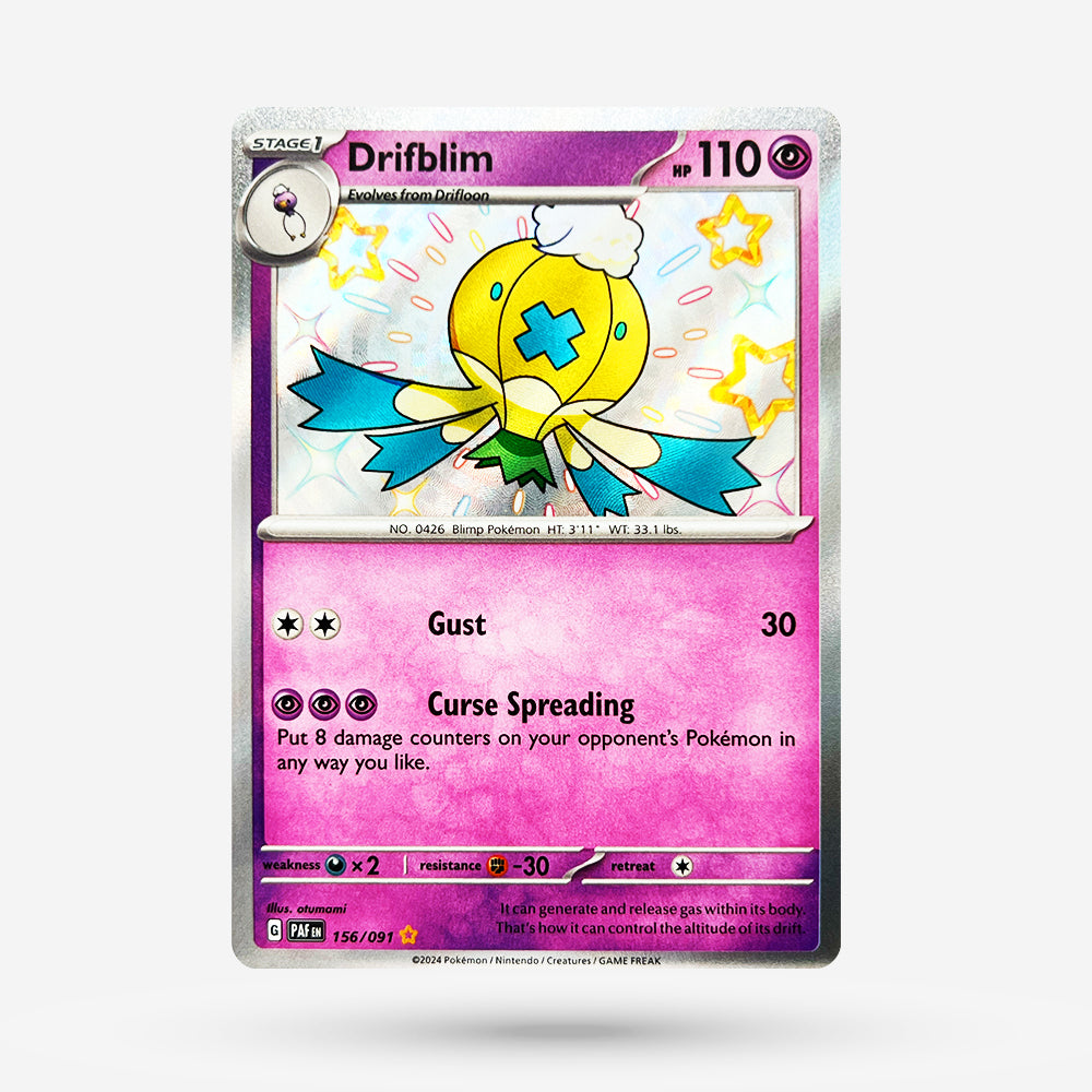 Pokemon Trading Card Game Paldean Fates Shiny Rare Drifblim #156 Pokemon Trading Card Game Paldean Fates Shiny Rare Drifblim #156