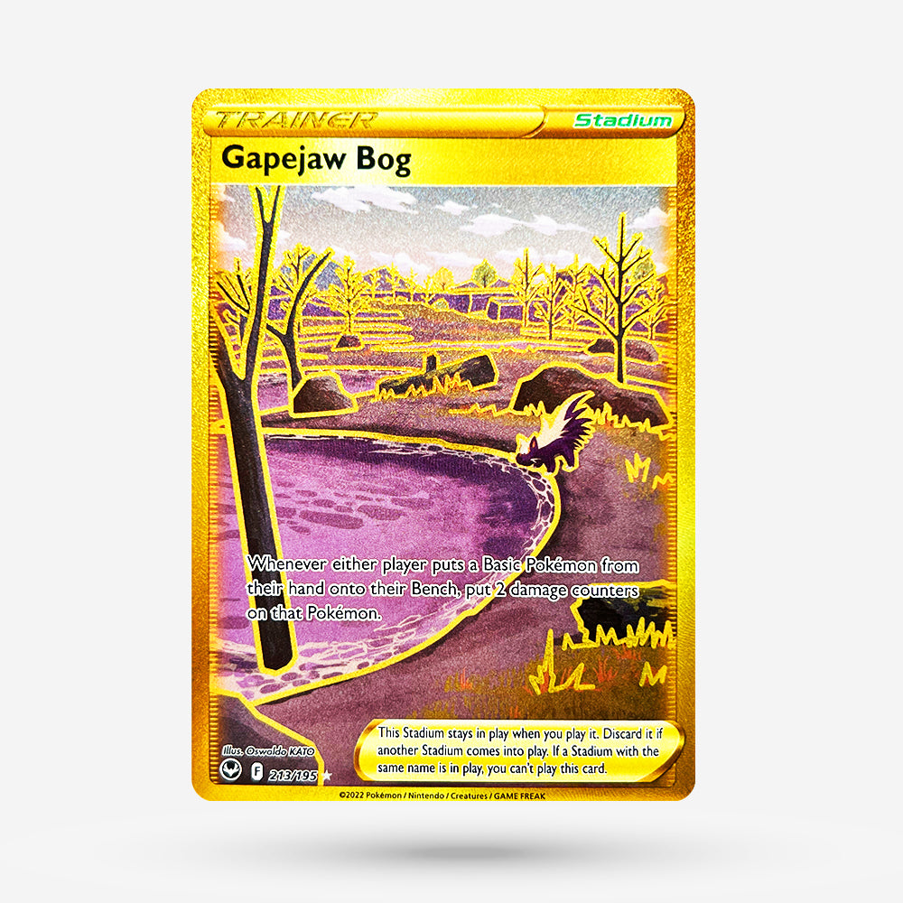 pokemon gapejaw bog gold card Amazon.com: Gapejaw Bog 213/195- Silver Tempest - Full Art