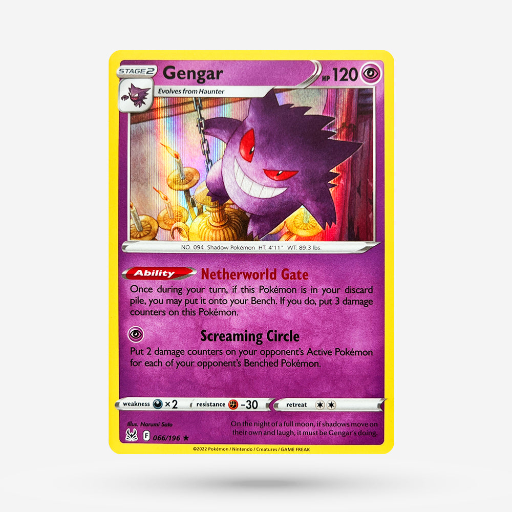 holographic gengar pokemon card Mega Gengar Pokemon Card Holographic Credit Card Skin