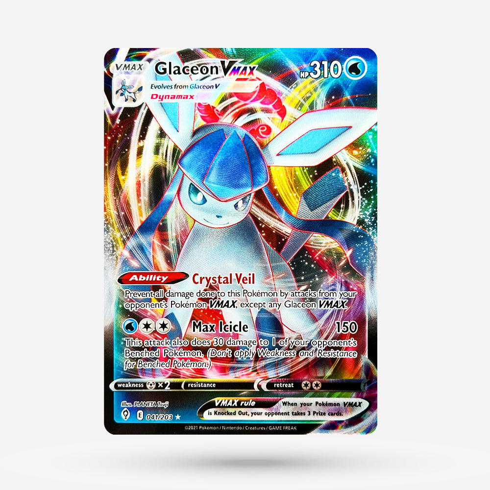 glaceon vmax pokemon card value Pokemon SWSH07: Evolving Skies Glaceon VMAX (Alternate Art Secret) Holofoil / Moderately Played