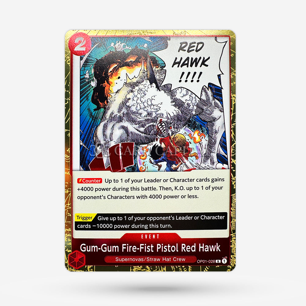 Gum-Gum Fire-Fist Pistol Red Hawk OP01-026  Rare EN MT+