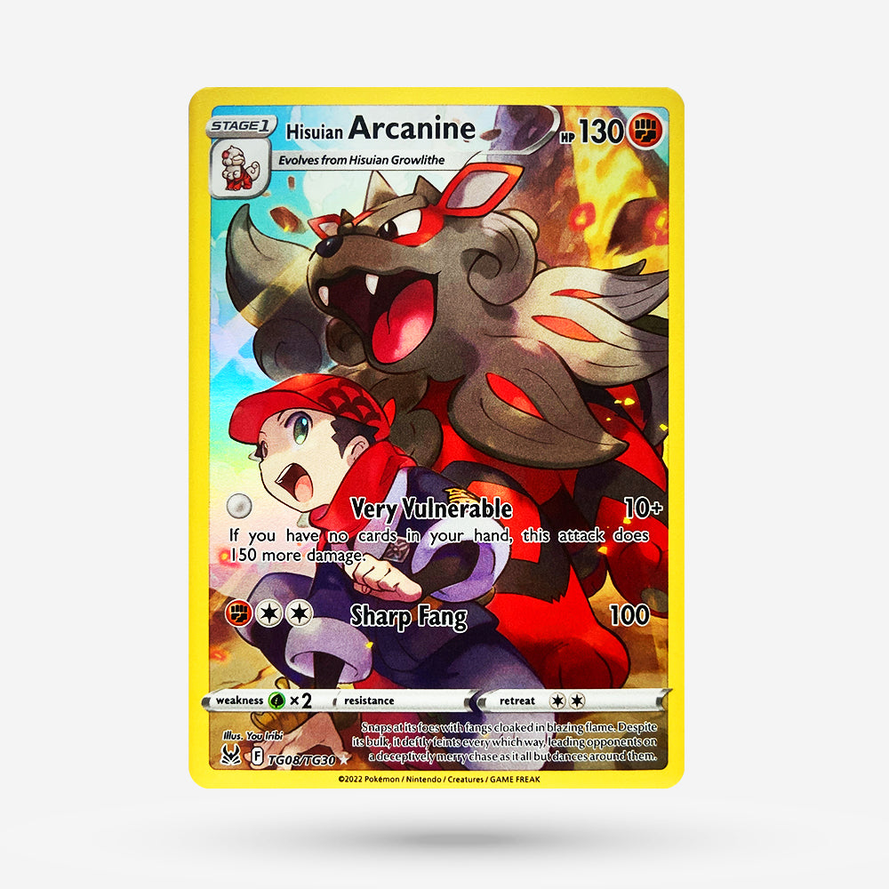 arcanine pokemon card gx Hisuian Arcanine LOR TG08 Illustration Rare EN NM+
