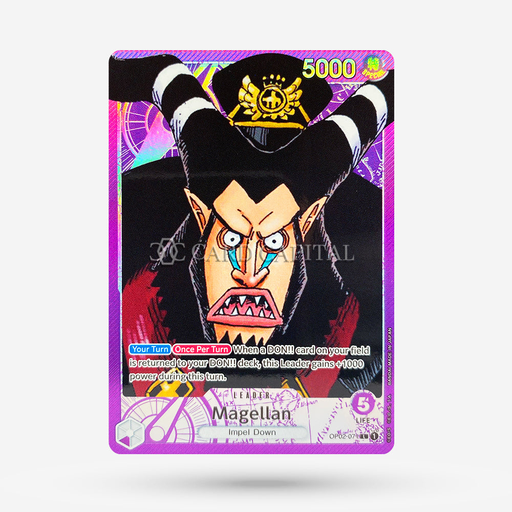 one piece tcg magellan deck OP02-071 Magellan Leader Alternative Art One Piece TCG Card