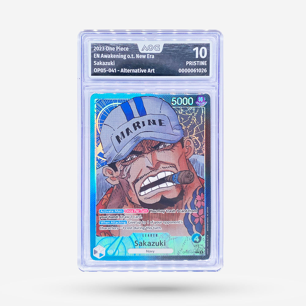 2023 One Piece OP05 EN #041 Sakazuki Alternate Art PSA 10 2023 One Piece OP05 EN #041 Sakazuki Alternate Art PSA 10